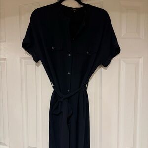 Theory Navy Blue short sleeve button down dress. Worn once. Perfect for work!